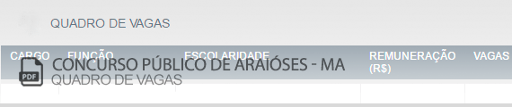 Vagas Concurso Público Araióses (PDF)