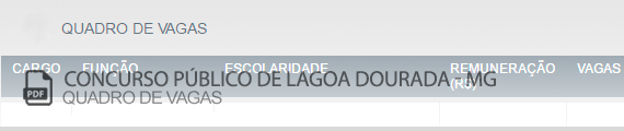 Vagas Concurso Público Lagoa Dourada (PDF)
