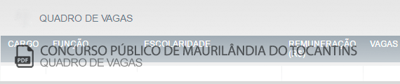 Vagas Concurso Prefeitura Maurilândia do Tocantins (PDF)