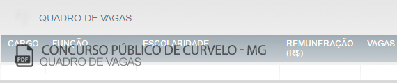 Vagas Concurso Público Curvelo (PDF)