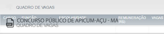Vagas Concurso Público Apicum-Açu (PDF)
