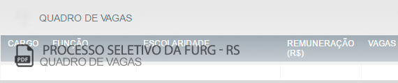 Vagas Concurso Público Universidade Federal do Rio Grande (PDF)