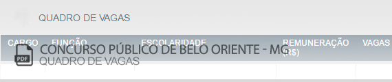 Vagas Concurso Público Belo Oriente (PDF)