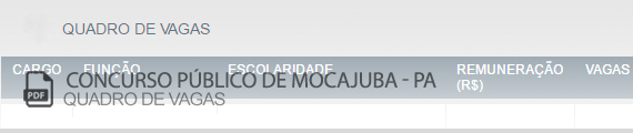 Vagas Concurso Público Mocajuba (PDF)