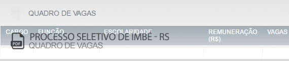 Vagas Concurso Público Imbé (PDF)