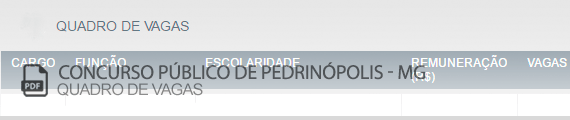 Vagas Concurso Público Pedrinópolis (PDF)