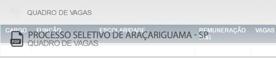 Vagas Concurso Público Araçariguama (PDF)
