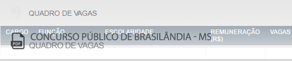 Vagas Concurso Público Brasilândia (PDF)