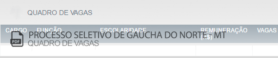 Vagas Concurso Público Gaúcha do Norte (PDF)