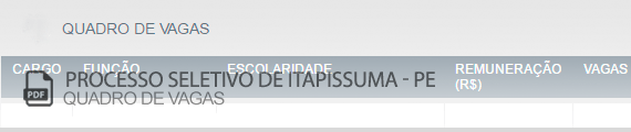 Vagas Concurso Público Itapissuma (PDF)