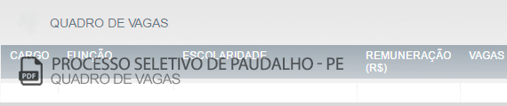 Vagas Concurso Público Paudalho (PDF)