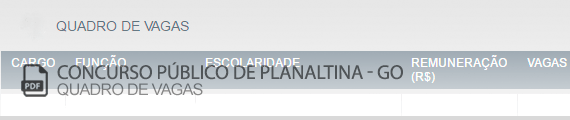 Vagas Concurso Público Planaltina (PDF)