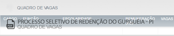 Vagas Concurso Público Redenção do Gurguéia (PDF)