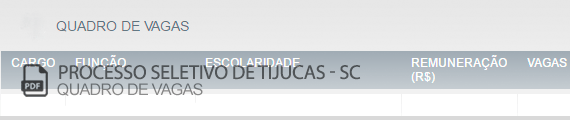 Vagas Concurso Público Tijucas (PDF)