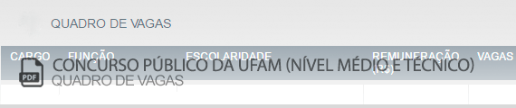 Vagas Concurso Público da Universidade Federal do Amazonas (PDF)