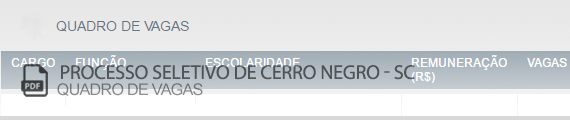 Vagas Concurso Público Cerro Negro (PDF)