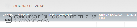 Vagas Concurso Público Porto Feliz (PDF)