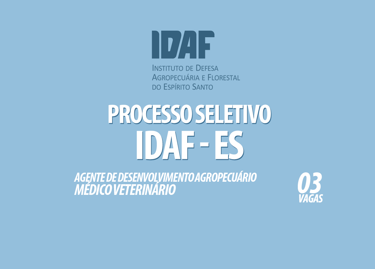 Processo Seletivo IDAF - ES Edital 002/2021