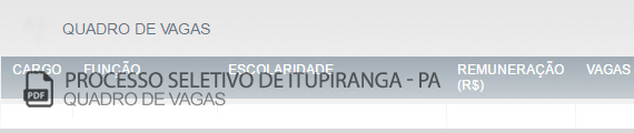 Vagas Concurso Público Itupiranga (PDF)