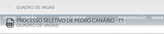 Vagas Concurso Público Pedro Canário (PDF)