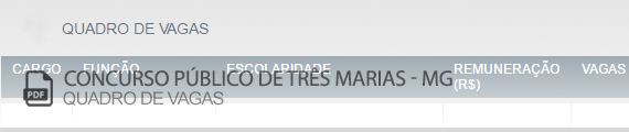 Vagas Concurso Público Três Marias (PDF)