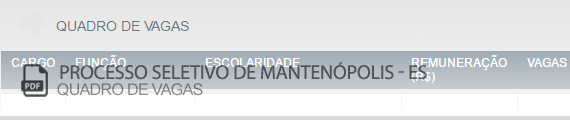 Vagas Concurso Público Mantenópolis (PDF)