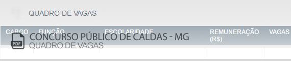 Vagas Concurso Público Caldas (PDF)
