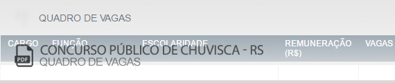 Vagas Concurso Público Chuvisca (PDF)