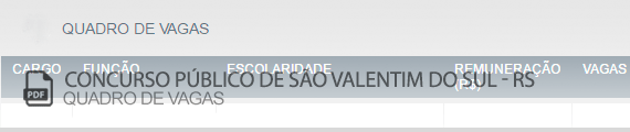 Vagas Concurso Público São Valentim do Sul (PDF)