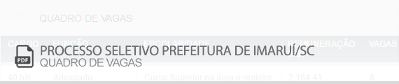 Vagas Processo Seletivo Imaruí (PDF)