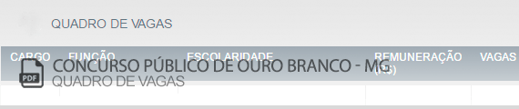 Vagas Concurso Público Ouro Branco (PDF)