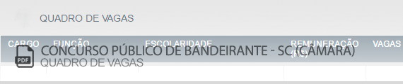 Vagas Concurso Câmara Bandeirante  (PDF)
