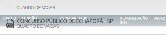 Vagas Concurso Público Echaporã (PDF)