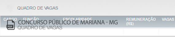 Vagas Concurso Público Mariana (PDF)
