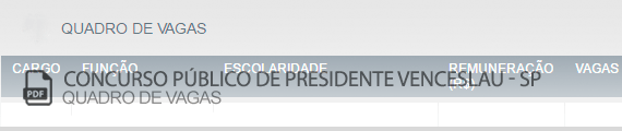 Vagas Concurso Público Presidente Venceslau (PDF)