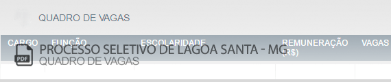 Vagas Concurso Público Lagoa Santa (PDF)