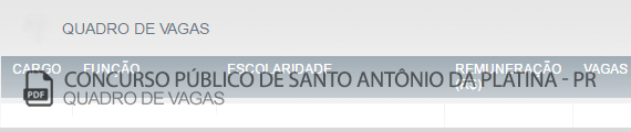 Vagas Concurso Público Santo Antônio da Platina (PDF)