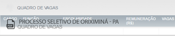 Vagas Concurso Público Oriximiná (PDF)