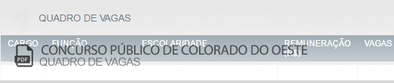 Vagas Concurso Público Colorado do Oeste (PDF)