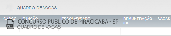Vagas Concurso Prefeitura Piracicaba (PDF)