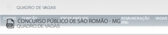 Vagas Concurso Público São Romão (PDF)