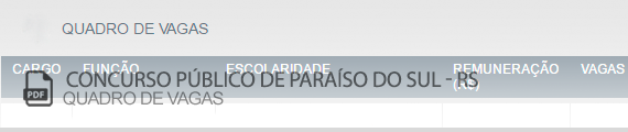 Vagas Concurso Público Paraíso do Sul (PDF)
