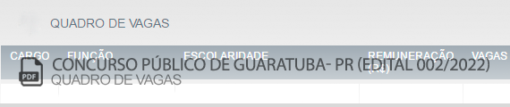 Vagas Concurso Público Prefeitura Guaratuba (PDF)