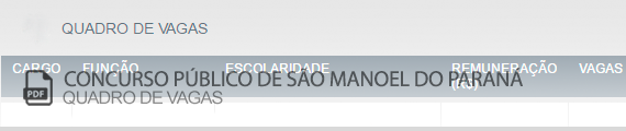Vagas Concurso Público São Manoel do Paraná (PDF)