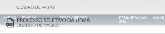 Vagas Concurso Público Universidade Federal do Maranhão (PDF)