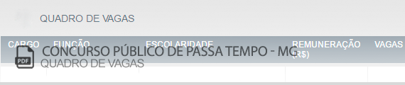 Vagas Concurso Passa Tempo (PDF)