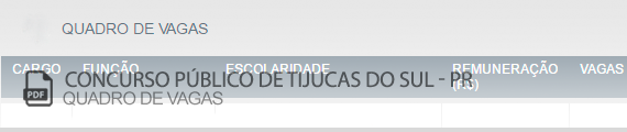 Vagas Concurso Público Tijucas do Sul (PDF)