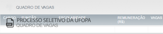 Vagas Concurso Público UFOPA (PDF)