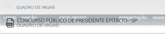 Vagas Concurso Público Prefeitura Presidente Epitácio (PDF)