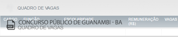 Vagas Concurso Público da Prefeitura de Guanambi (PDF)